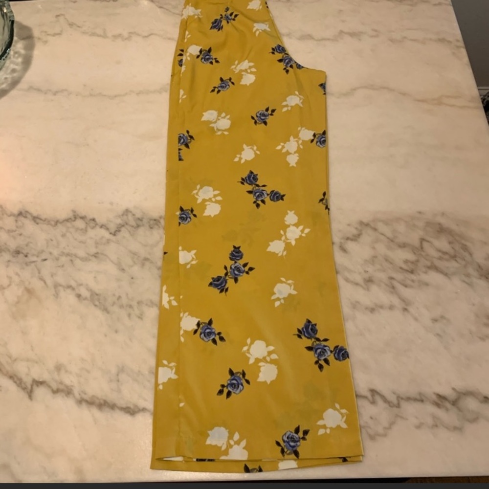 Xhilleration yellow floral flowy pants